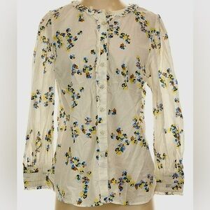Talbots Floral Plus Petite Blouse 2X  cotton